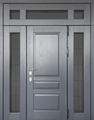 Входная группа с остеклением и терморазрывом, отделкой МДФ графит со шпоном